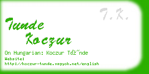 tunde koczur business card